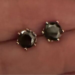 Black Moissanite 1ct Stud Earrings 18k White Gold over Sterling Silver